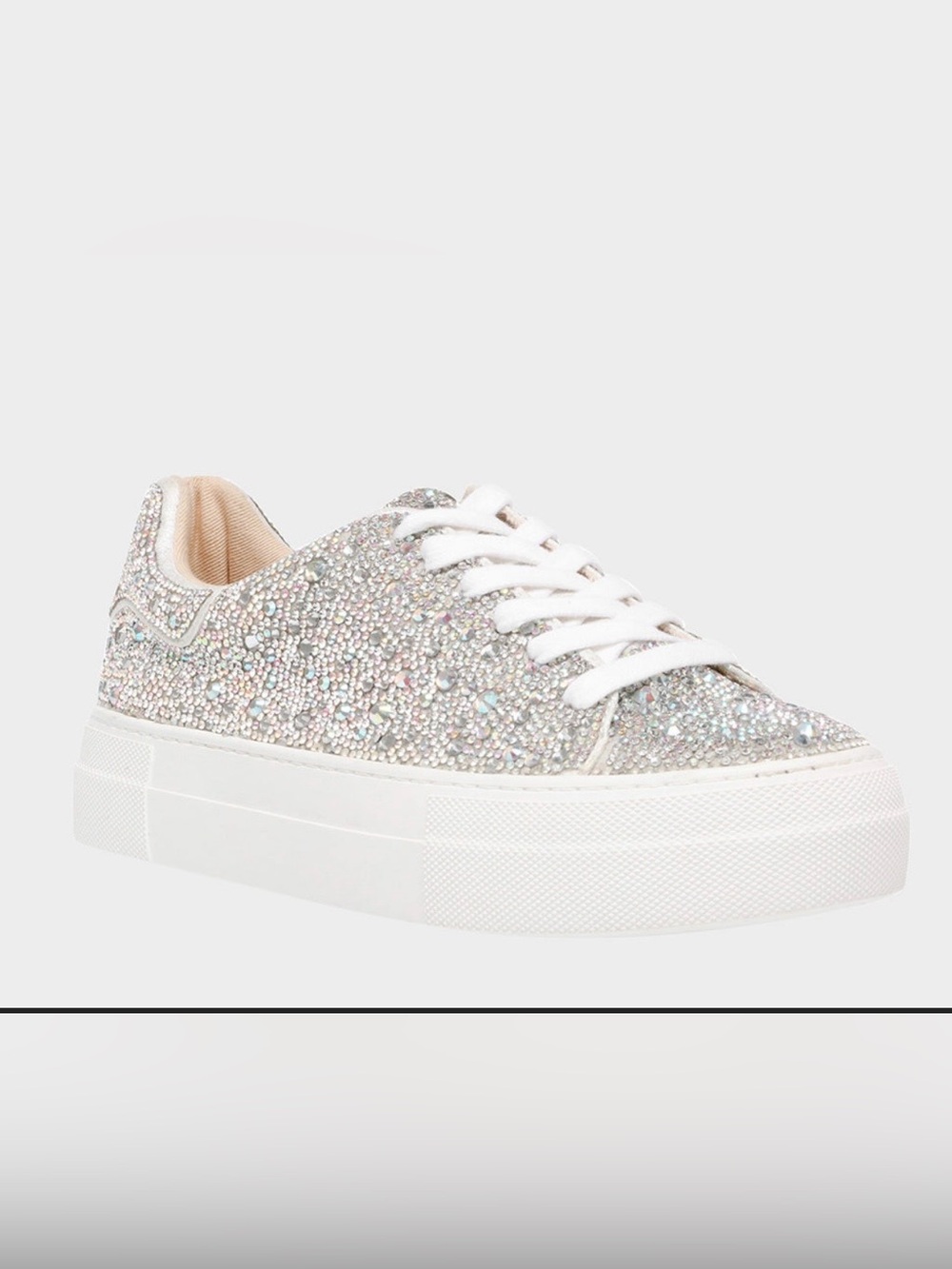 Betsey Johnson Silver Crystal Platform Sneaker